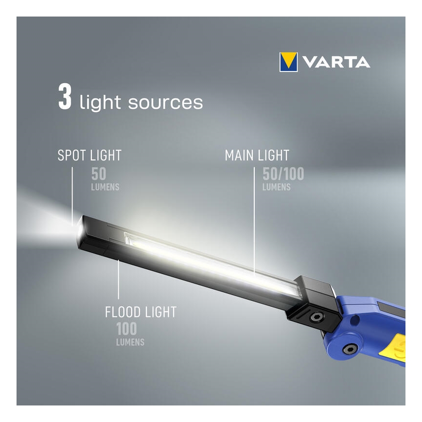 Varta 18649101401 - LED Nabíjecí svítilna WORK FLEX F20R LED/5V IP54