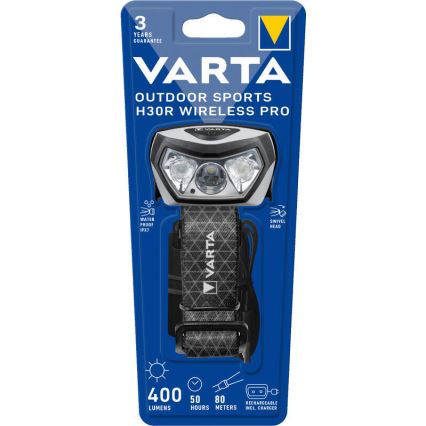 Varta 18650101401 - LED Stmívatelná nabíjecí čelovka s bezdrátovým nabíjením OUTDOOR SPORTS LED/5V 1800 mAh IPX7