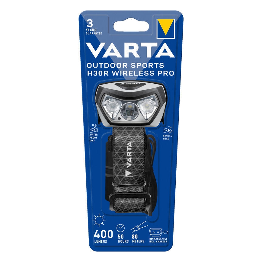 Varta 18650101401 - LED Stmívatelná nabíjecí čelovka s bezdrátovým nabíjením OUTDOOR SPORTS LED/5V 1800 mAh IPX7