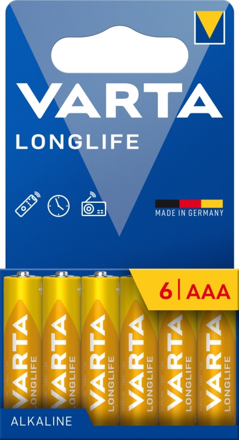 Varta 4103101746 - 6 ks Alkalické baterie LONGLIFE AAA 1,5V