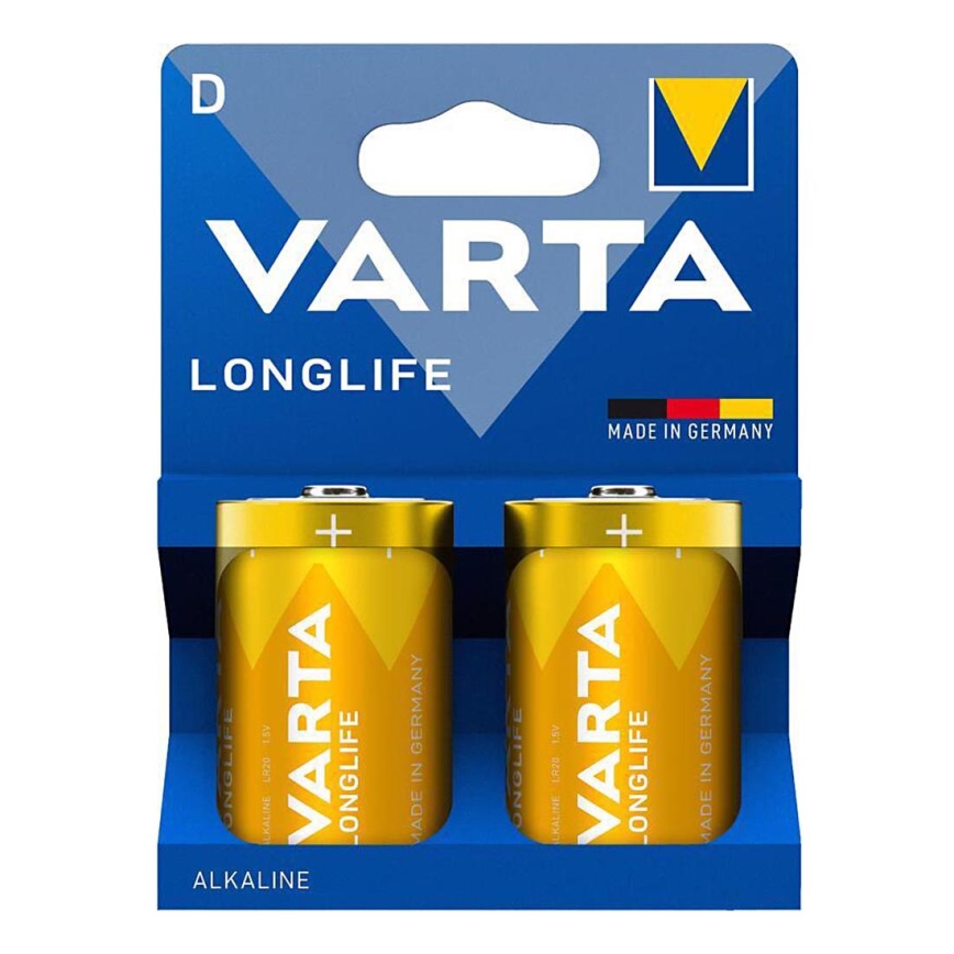 Varta 4120101422 - 2 ks Alkalické baterie LONGLIFE D 1,5V