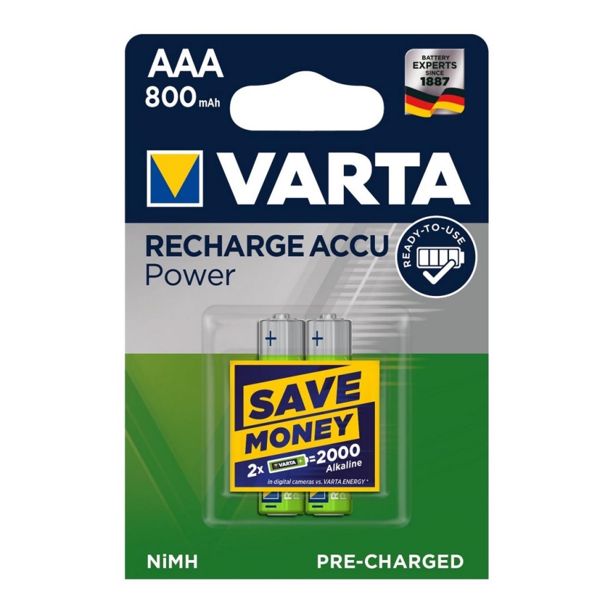 Varta 56703 - 2 ks Nabíjecí baterie ACCU AAA NiMH/800mAh/1,2V