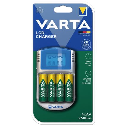 Varta 57070201451 - LCD Nabíječka baterií 4xAA/AAA 2600mAh 5V