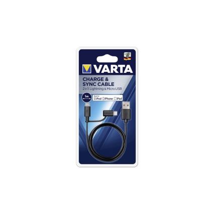 VARTA 57943 - USB kabel s konektorem Lightning a Micro USB