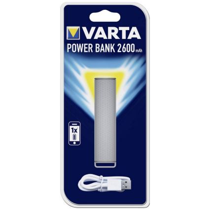 Varta 57959 - Power Bank 2600mAh/3,7V šedá