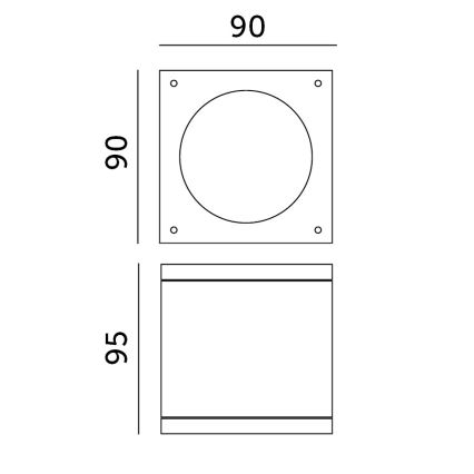 Venkovní bodové svítidlo 1xGU10/35W/230V IP54 hranatý černá