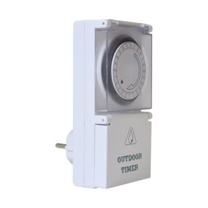 Venkovní časový spínač mechanický denní 16A/230V IP44