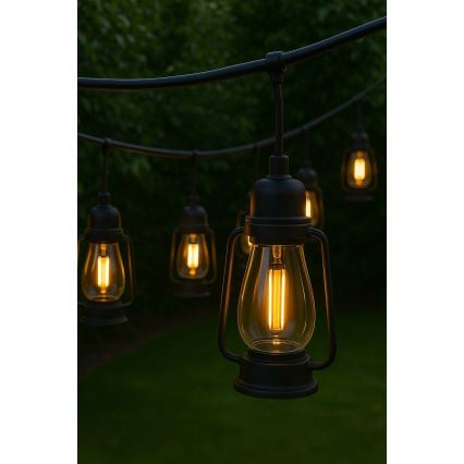 Venkovní dekorační řetěz GIRLANDA 20xLED 20m IP44 teplá bílá