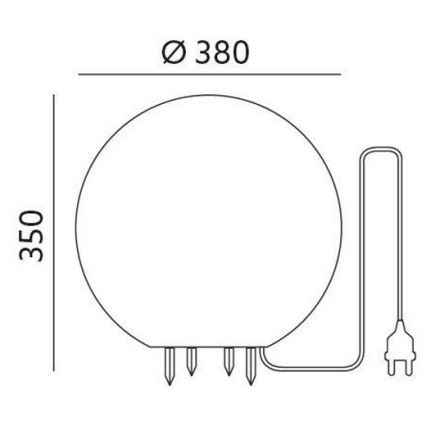 Venkovní dekorační svítidlo GARDEN BALL 1xE27/40W/230V IP65 pr. 38 cm