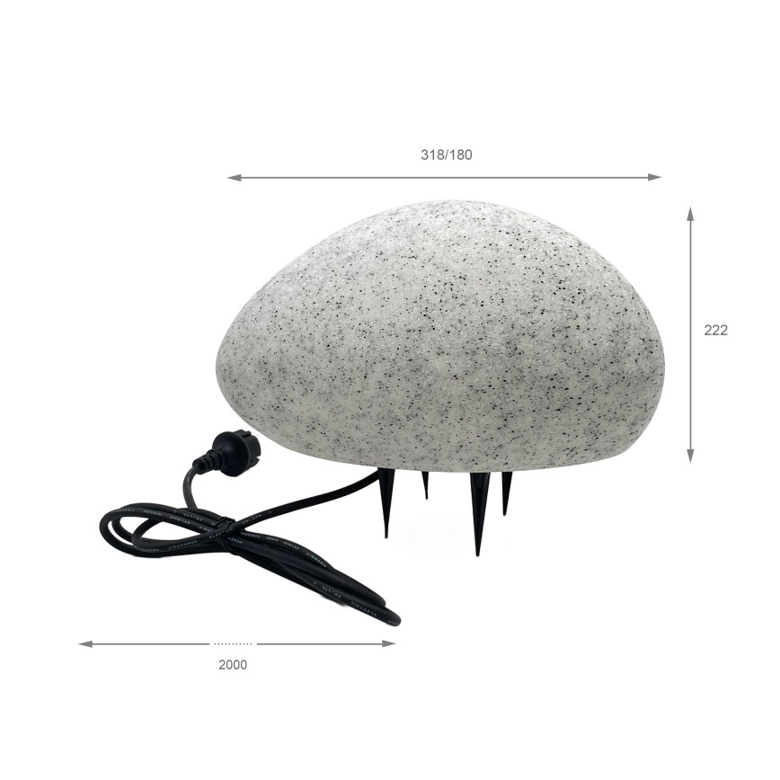 Venkovní dekorační svítidlo LUMISTONE 1xE27/15W/230V IP65 pr. 31,8 cm