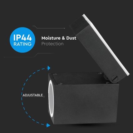 Venkovní flexibilní nástěnné svítidlo 1xGU10/35W/230V IP44 černá