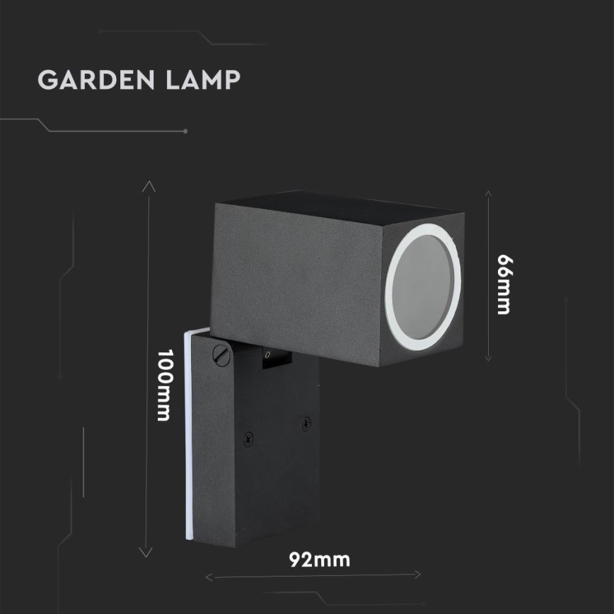 Venkovní flexibilní nástěnné svítidlo 1xGU10/35W/230V IP44 černá