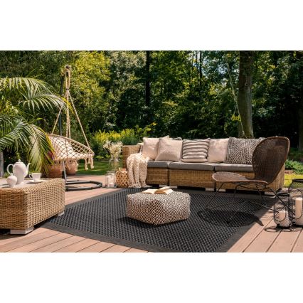 Venkovní koberec EXPRESS NEW OUTDOOR 80x150 cm antracit/hnědá