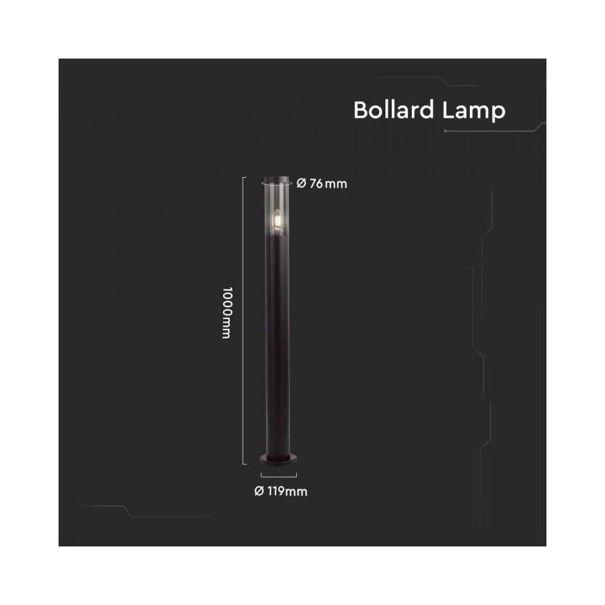 Venkovní lampa 1xE27/18W/230V IP44 100 cm