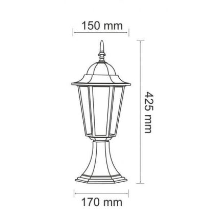 Venkovní lampa 1xE27/20W/230V IP43 42,5 cm černá