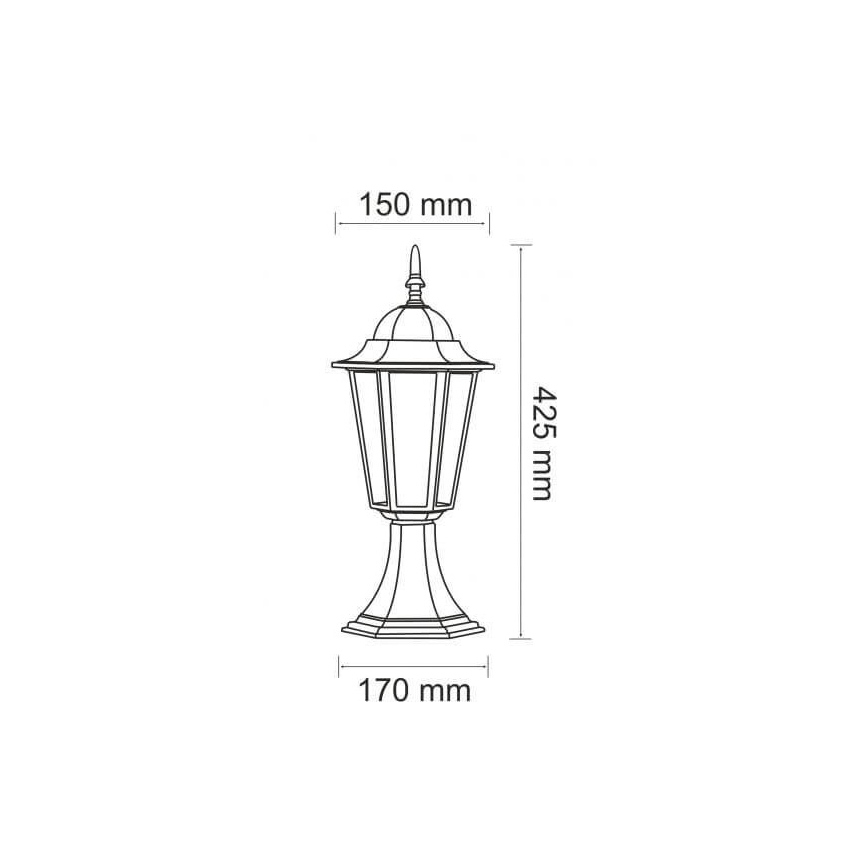 Venkovní lampa 1xE27/20W/230V IP43 42,5 cm černá