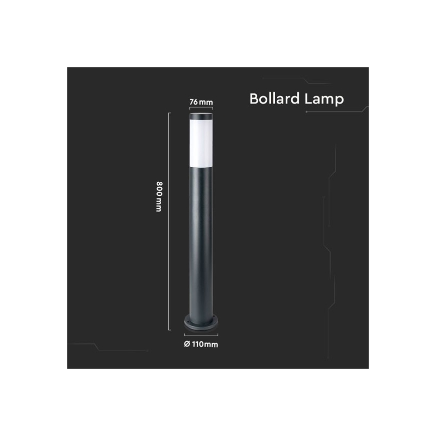 Venkovní lampa 1xE27/60W/230V IP44 80cm černá