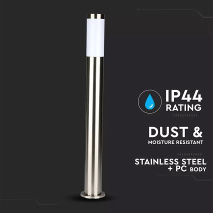 Venkovní lampa 1xE27/60W/230V IP44 80cm matný chrom