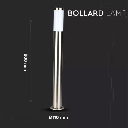 Venkovní lampa 1xE27/60W/230V IP44 80cm matný chrom