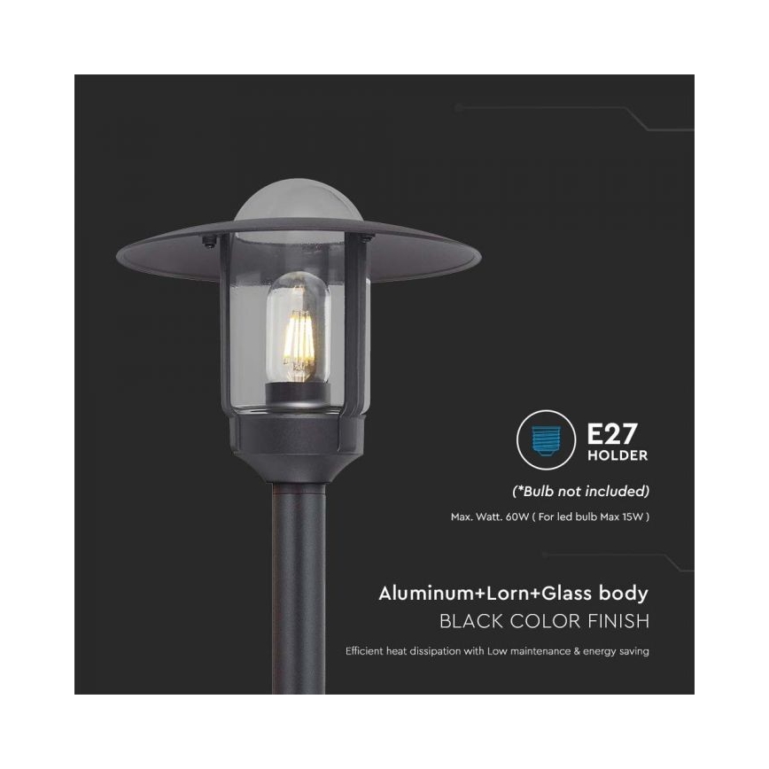 Venkovní  lampa 1xE27/60W/230V IP44 černá