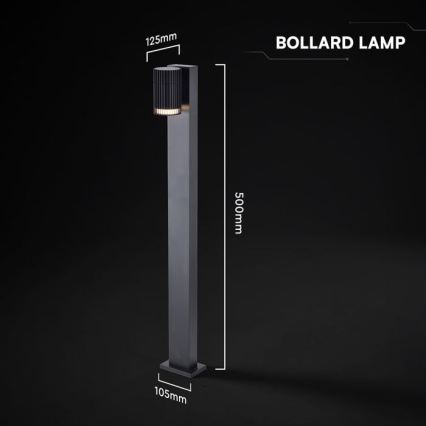 Venkovní lampa 1xGU10/10W/230V IP44 50 cm černá