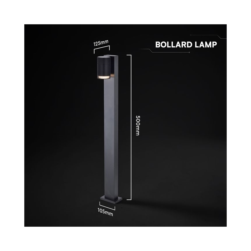 Venkovní lampa 1xGU10/10W/230V IP44 50 cm černá
