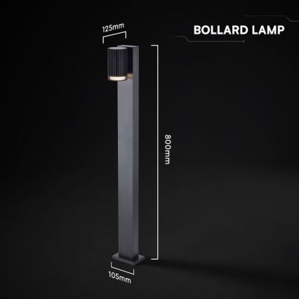 Venkovní lampa 1xGU10/10W/230V IP44 80 cm černá