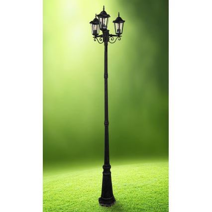 Venkovní lampa 3xE27/20W/230V IP43 2,58 m černá