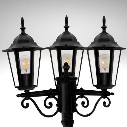 Venkovní lampa 3xE27/20W/230V IP43 2,58 m černá