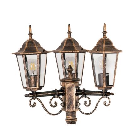 Venkovní lampa 3xE27/20W/230V IP43 2,58 m patina