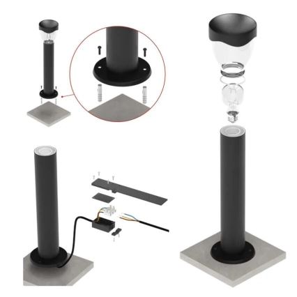 Venkovní lampa ARTEO 1xE27/15W/230V IP44 80 cm