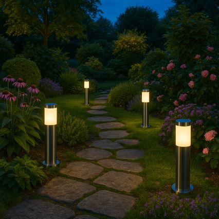 Venkovní lampa BROOKLYN 1xE27/60W/230V 45 cm IP44 matný chrom