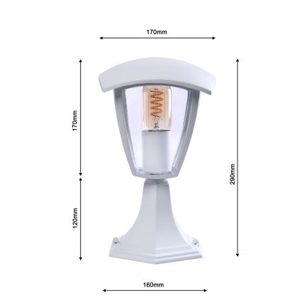 Venkovní lampa FOX 1xE27/40W/230V IP44 bílá