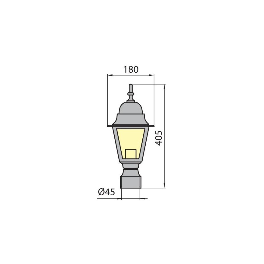 Venkovní lampa GARDEN 1xE27/100W/230V IP44 40,5 cm bílá