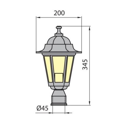 Venkovní lampa GARDEN 1xE27/60W/230V IP44 34,5 cm bílá