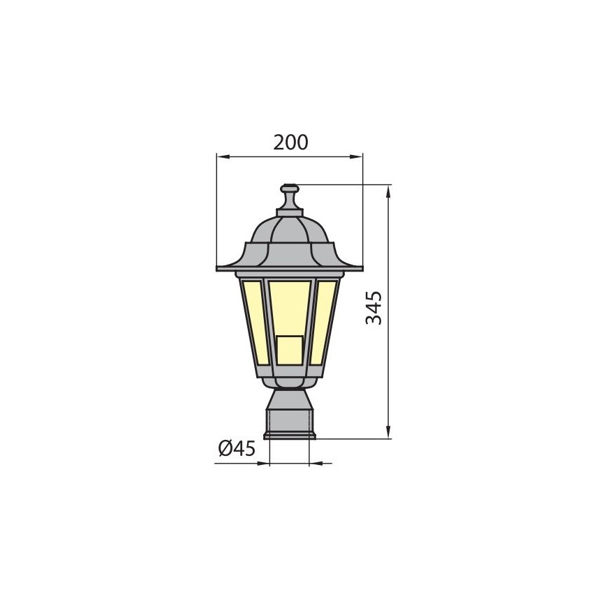 Venkovní lampa GARDEN 1xE27/60W/230V IP44 34,5 cm bílá