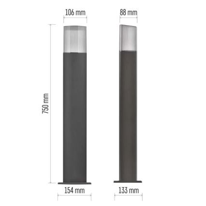Venkovní lampa LANA 1xE27/25W/230V IP54 75 cm