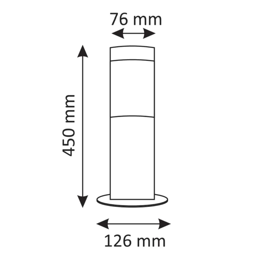 Venkovní lampa LIVIA 1xE27/10W/230V 45 cm IP44 stříbrná