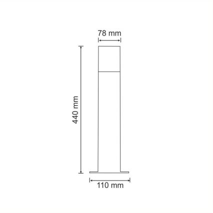 Venkovní lampa NEW YORK 1xE27/12W/230V IP44 44 cm grafit