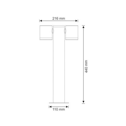 Venkovní lampa PINO 2xGU10/10W/230V IP44 44 cm