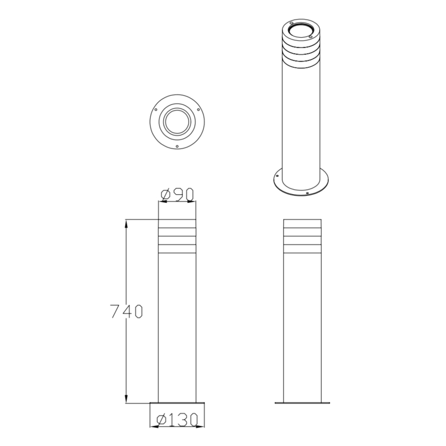 Venkovní lampa RINO 1xE27/12W/230V IP54 74 cm černá