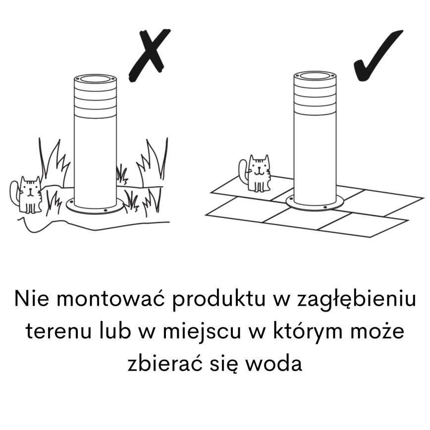 Venkovní lampa RINO 1xE27/12W/230V IP54 74 cm černá