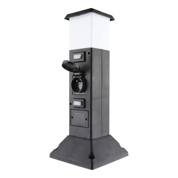 Venkovní lampa se 2 zásuvkami 1xE14/15W/230V IP44 černá