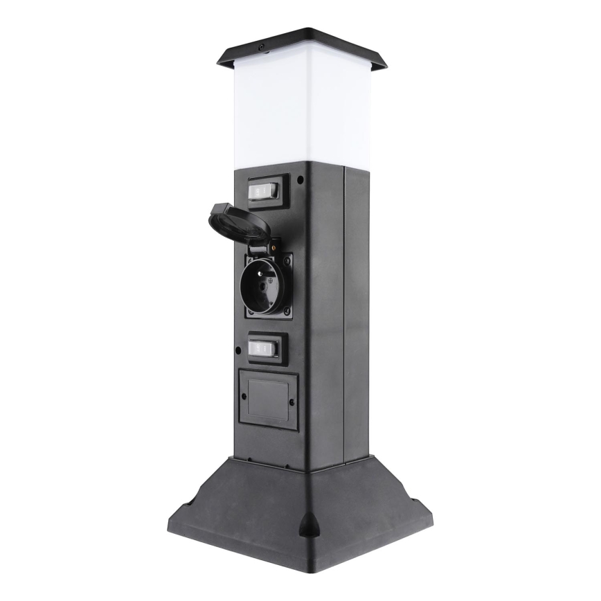 Venkovní lampa se 2 zásuvkami 1xE14/15W/230V IP44 černá