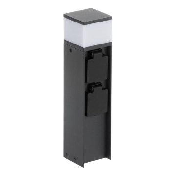 Venkovní lampa se 2 zásuvkami DASTEN 1xG9/11W/230V 30 cm IP44 černá