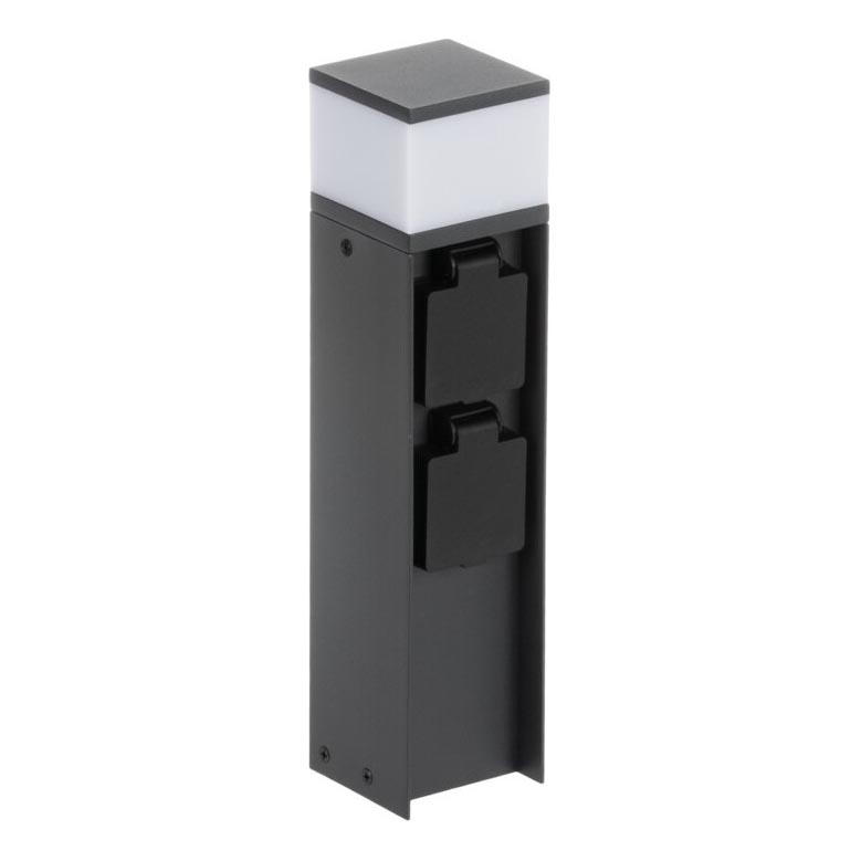 Venkovní lampa se 2 zásuvkami DASTEN 1xG9/11W/230V 30 cm IP44 černá