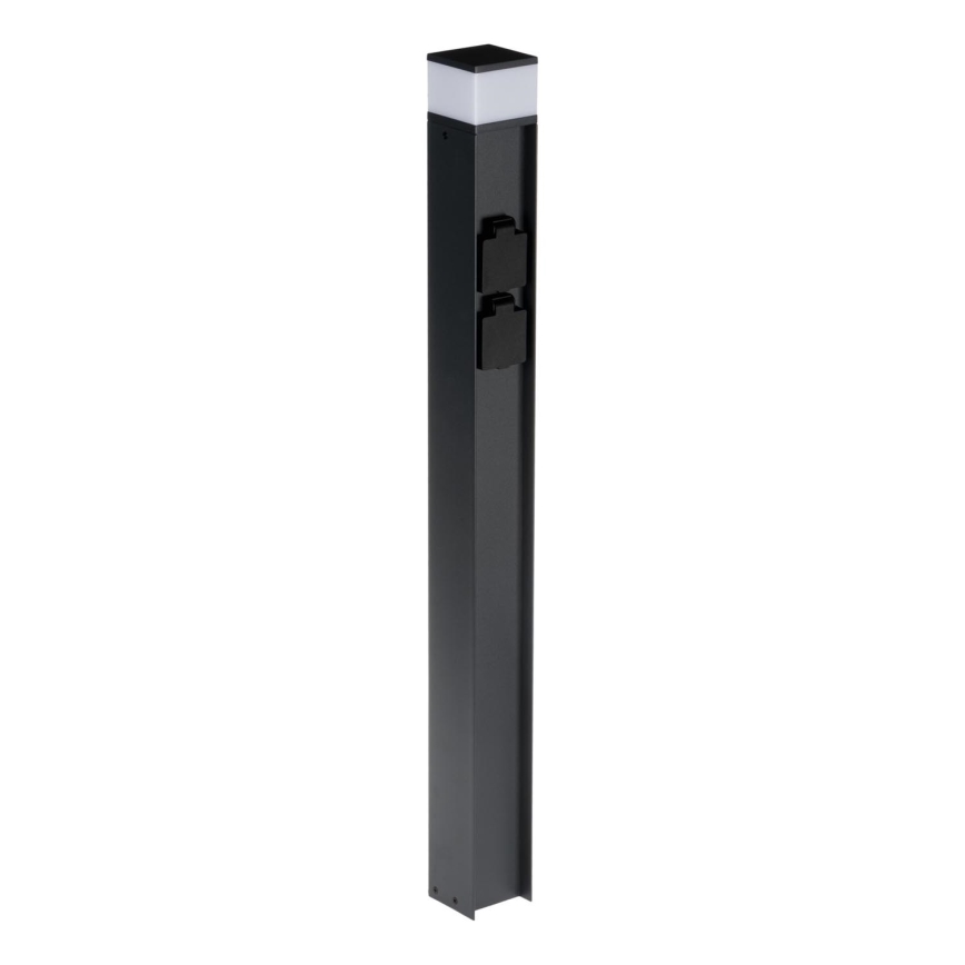 Venkovní lampa se 2 zásuvkami DASTEN 1xG9/11W/230V 80 cm IP44 černá