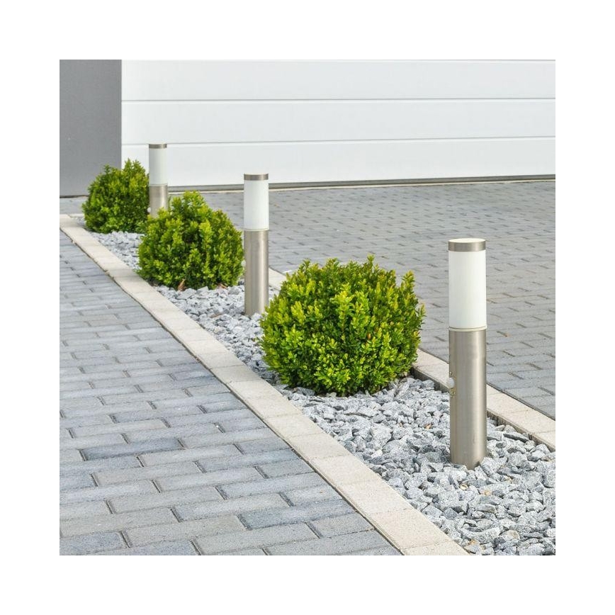 Venkovní lampa se senzorem 1xE27/60W/230V IP44 45cm matný chrom