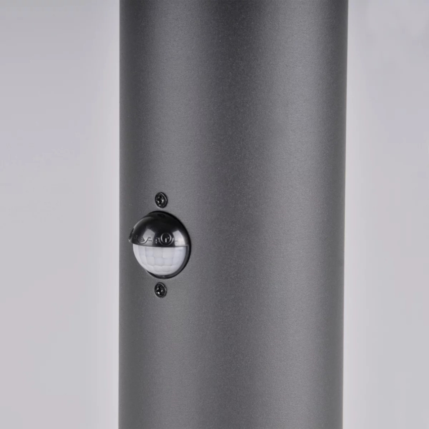 Venkovní lampa se senzorem DALLAS 1xE27/12W/230V IP44 grafit