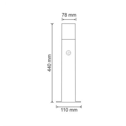 Venkovní lampa se senzorem NEW YORK 1xE27/12W/230V IP44 44 cm grafit